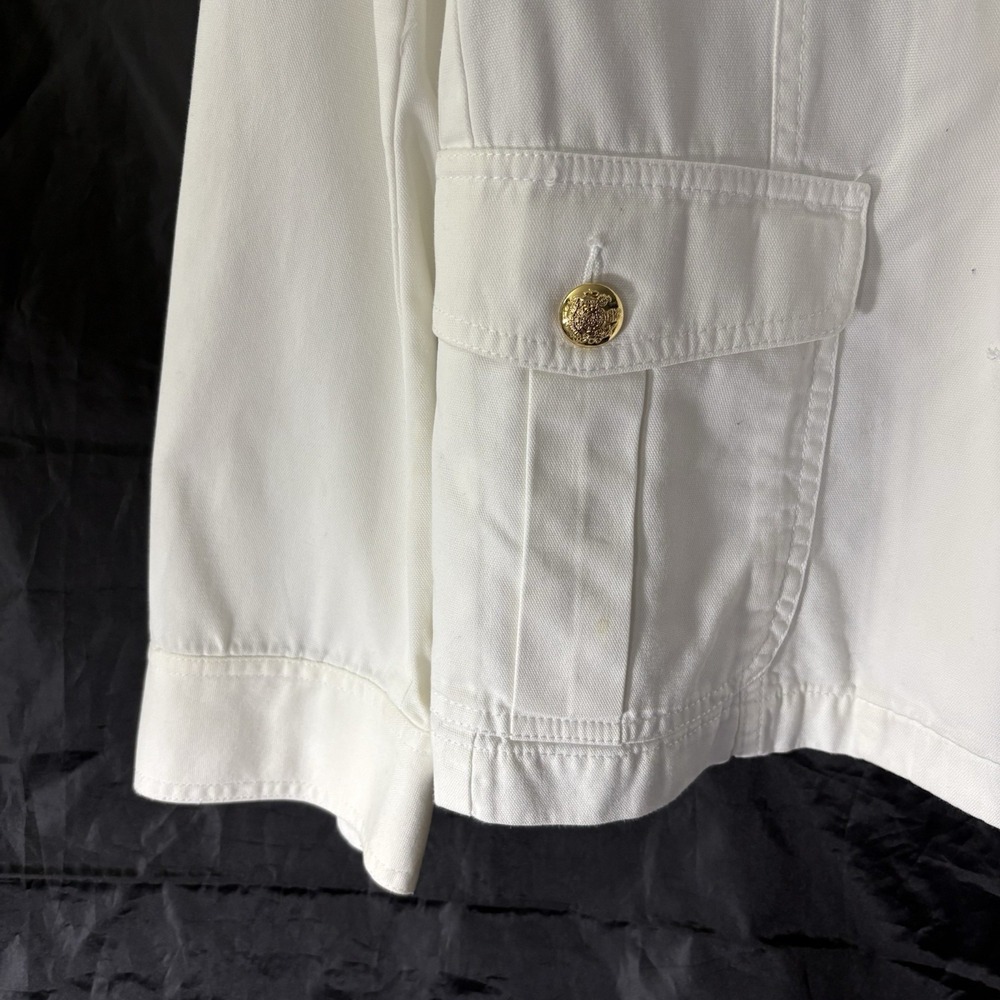 Lauren Ralph Lauren Womens Sz M Military 5 Pocket Jacket White w/Gold Buttons - Picture 4 of 10